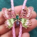 Pink Butterfly Bolo Tie: Silver