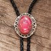 Red Agate Bolo Tie: Western Cowboy Necklace, PU Leather Cord