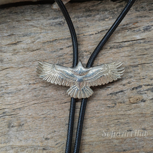 Silver Flying Eagle Bola Bolo Tie