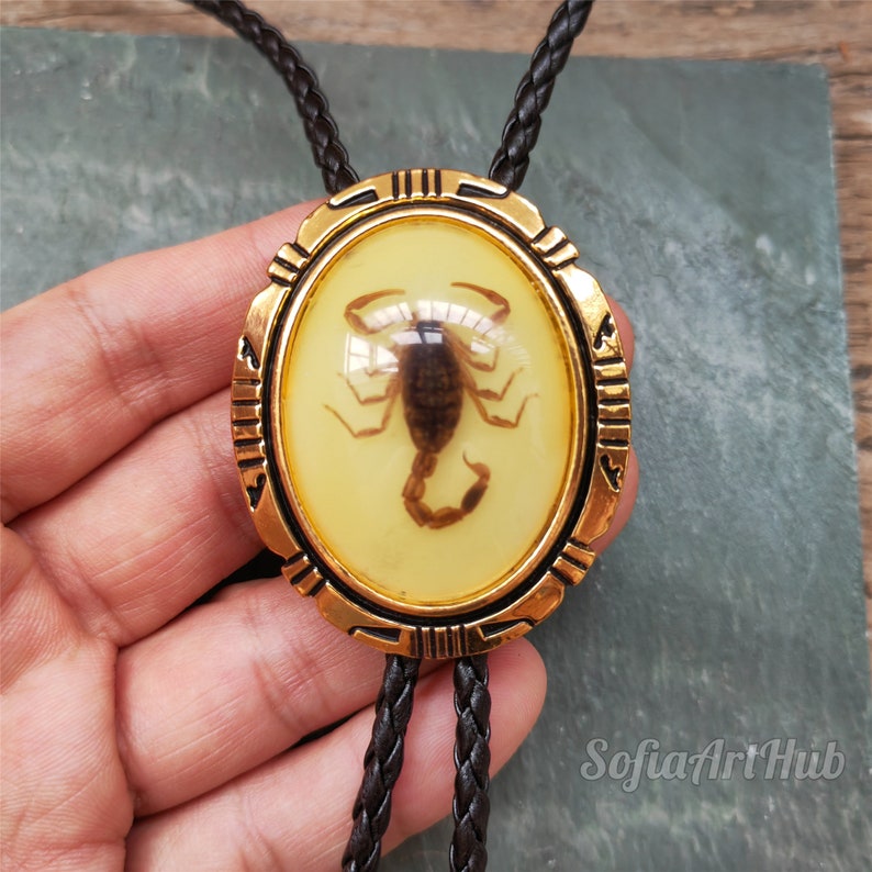Luminous Scorpion Bolo Tie: Silver