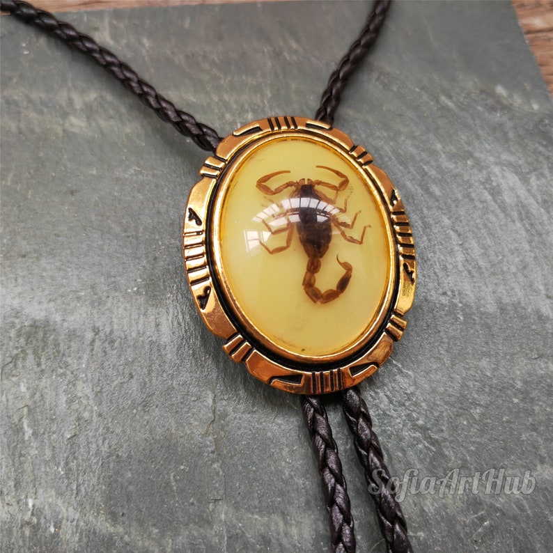 Luminous Scorpion Bolo Tie: Silver