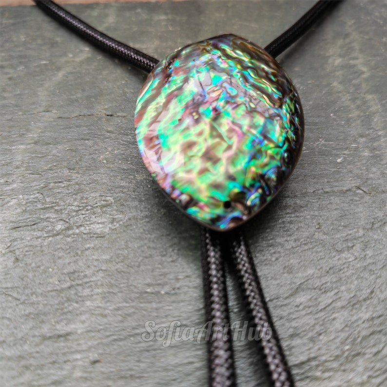Abalone Bolo Tie: Silver