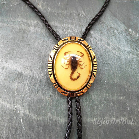 Luminous Scorpion Bolo Tie: Silver