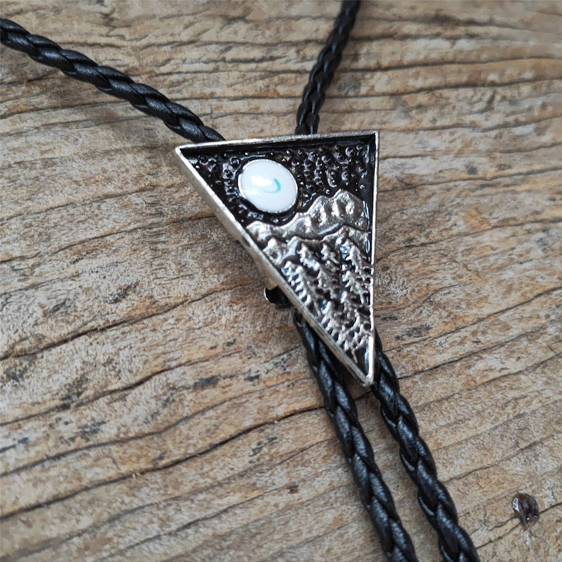 Moon, Tree, Mountain Bola Bolo Tie