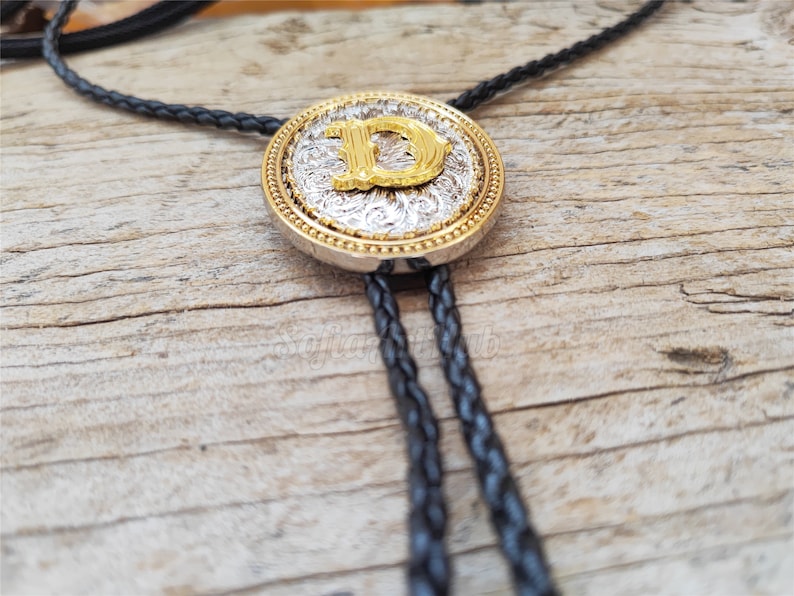 Golden Letters Alphabet A to Z Bola Bolo Tie