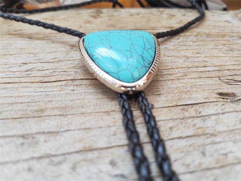 Triangle Turquoise Bola Bolo Tie