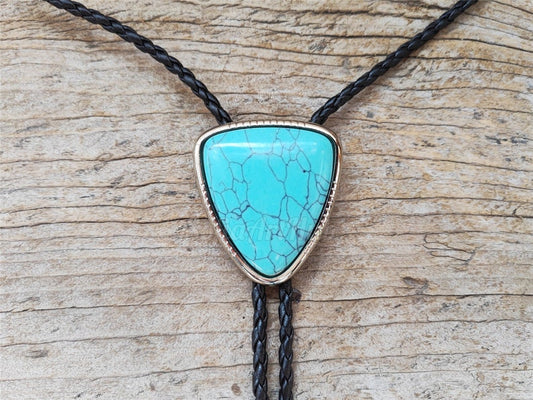 Triangle Turquoise Bola Bolo Tie