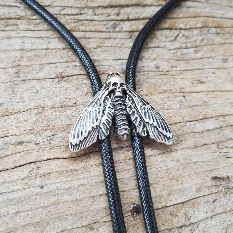 Dead Head Moth Bola Bolo Tie