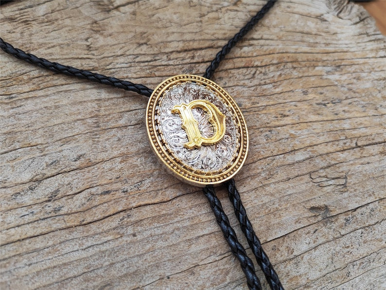 Golden Letters Alphabet A to Z Bola Bolo Tie