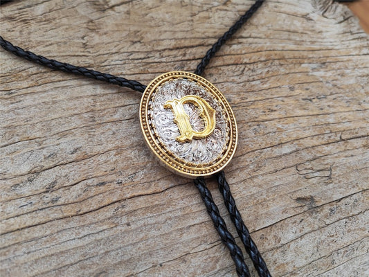 Golden Letters Alphabet A to Z Bola Bolo Tie