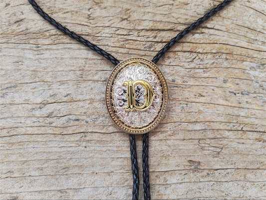 Golden Letters Alphabet A to Z Bola Bolo Tie