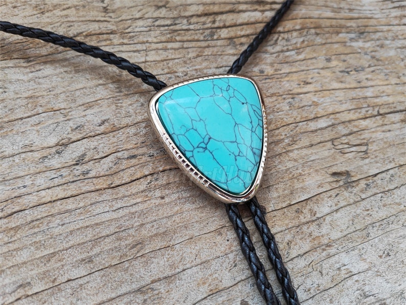 Triangle Turquoise Bola Bolo Tie