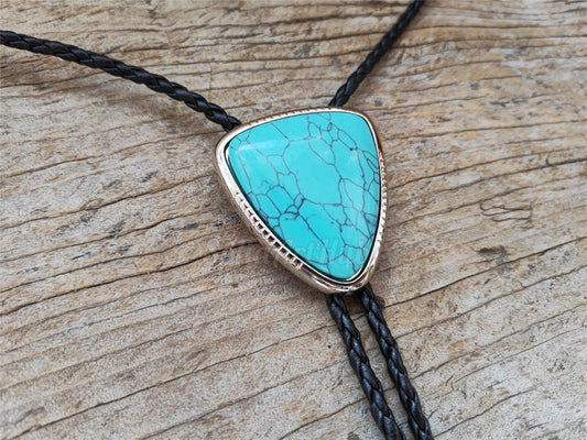 Triangle Turquoise Bola Bolo Tie