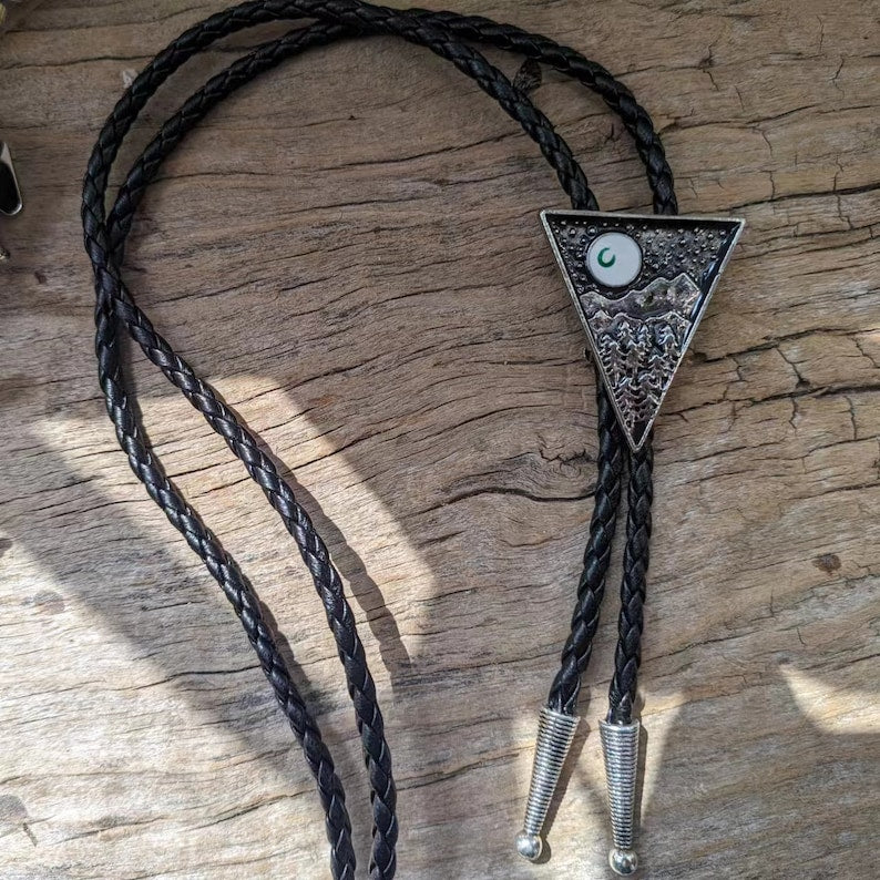 Moon, Tree, Mountain Bola Bolo Tie
