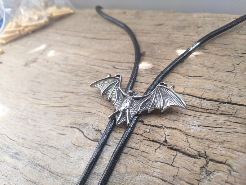 Vintage 3D Bat Bolo Tie