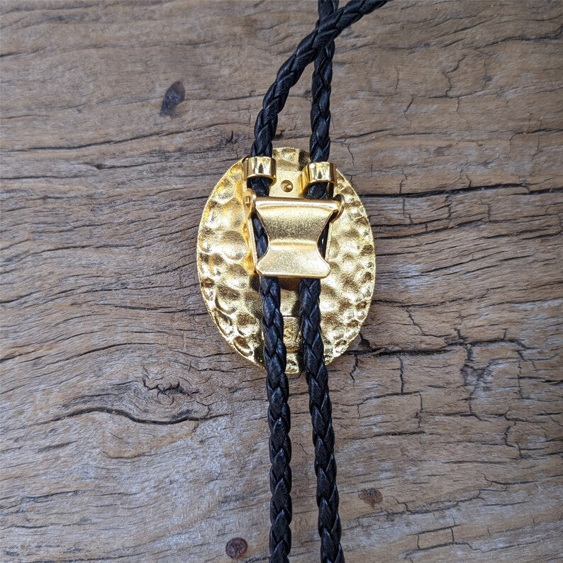 Scorpion Bolo Tie: Golden Blue Western Cowboy Necktie