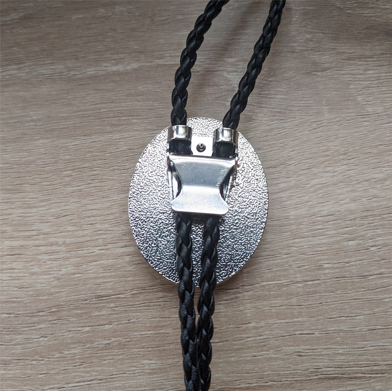 Giant Black Granite Bola Bolo Tie