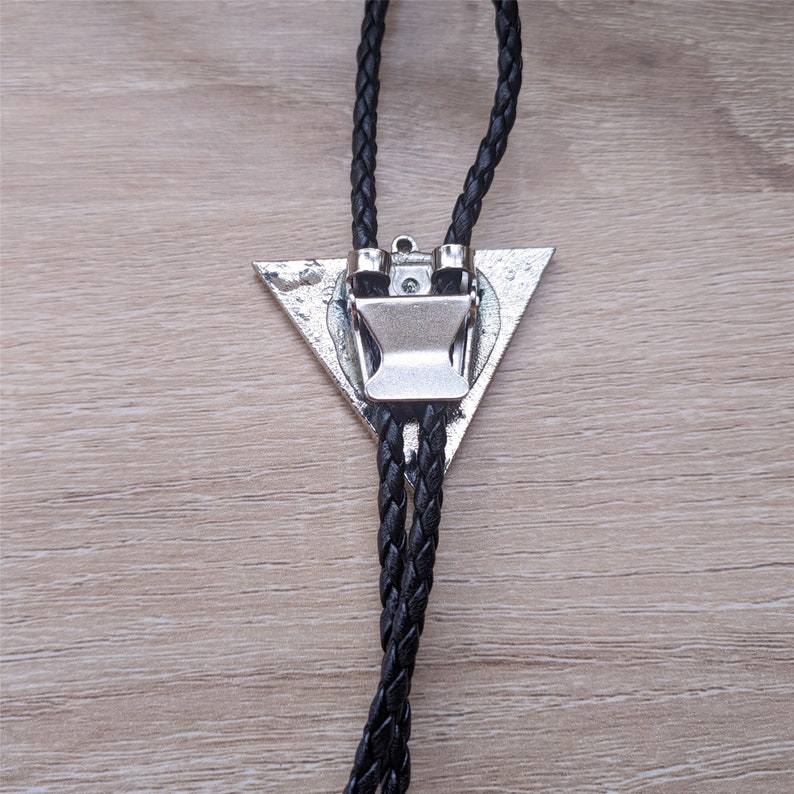 Black Triangle Bolo Tie: Silver