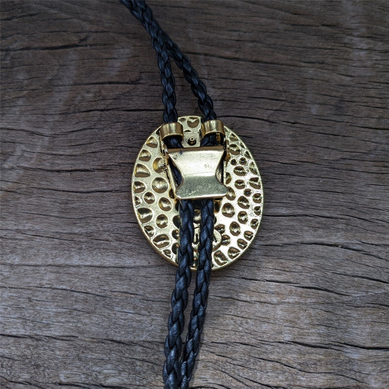 Abalone Shell Bolo Tie: Golden Mount Western Cowboy Necklace