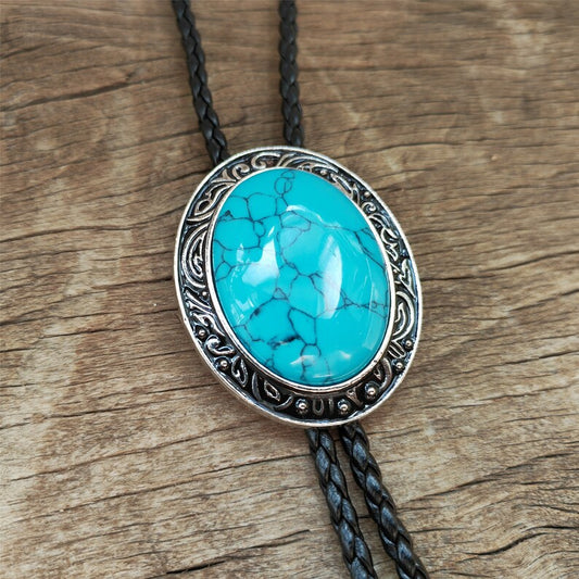 Turquoise Bolo Tie: Silver