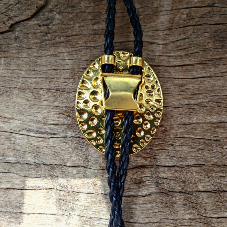 Golden Lapis Lazuli Bolo Tie: Western Cowboy Necktie
