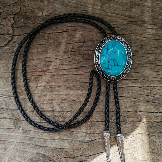 Turquoise Bolo Tie: Silver