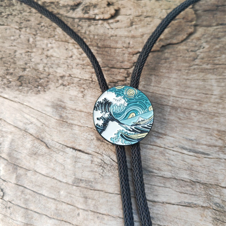 Ukiyoe Sea Waves Bolo Tie