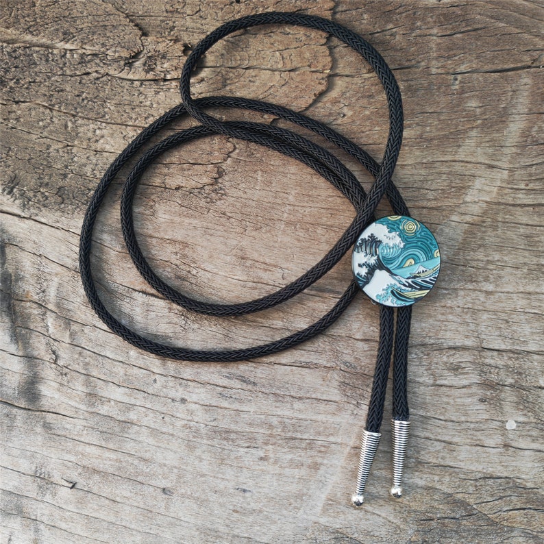 Ukiyoe Sea Waves Bolo Tie
