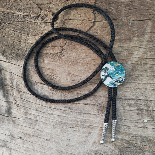Ukiyoe Sea Waves Bolo Tie