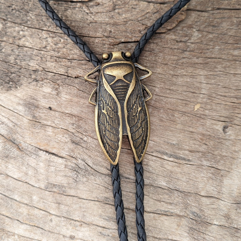 Copper Cicada Bolo Tie