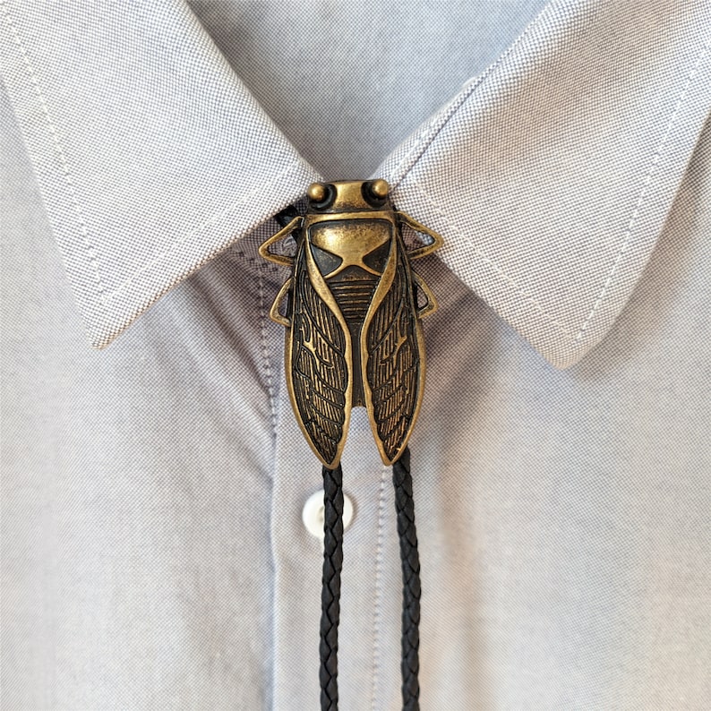 Copper Cicada Bolo Tie