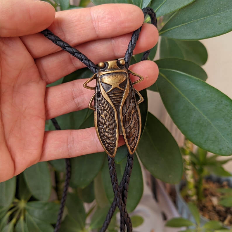 Copper Cicada Bolo Tie