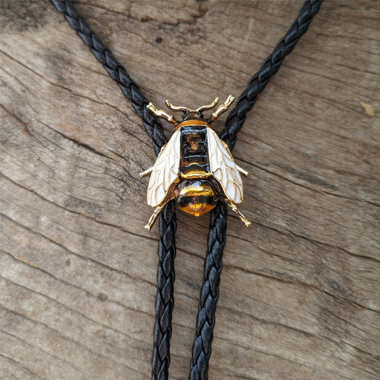 3D Bee Bolo Tie: Silver