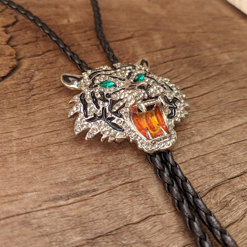 Silver Diamond Tiger Head