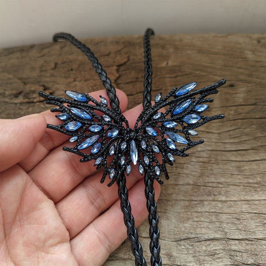 Sapphire Black Butterfly Bolo Tie
