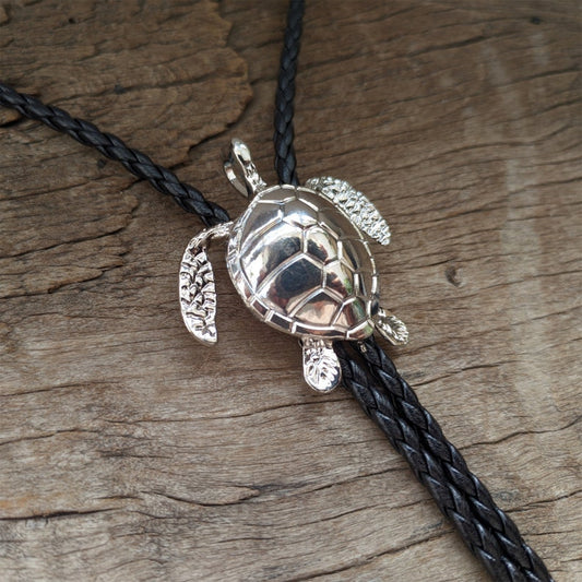 Silver Sea Turtle Bolo Tie