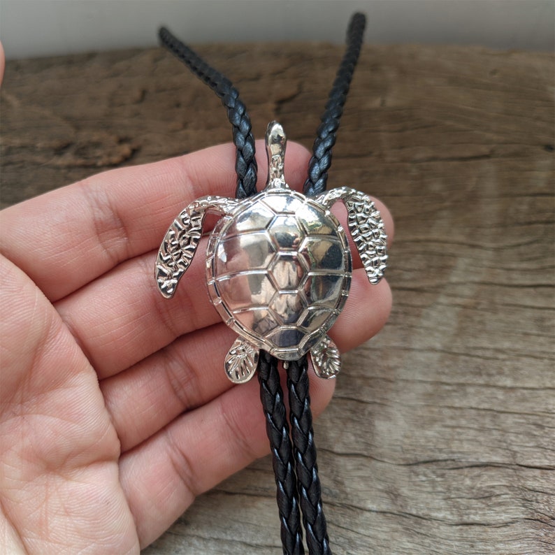 Silver Sea Turtle Bolo Tie
