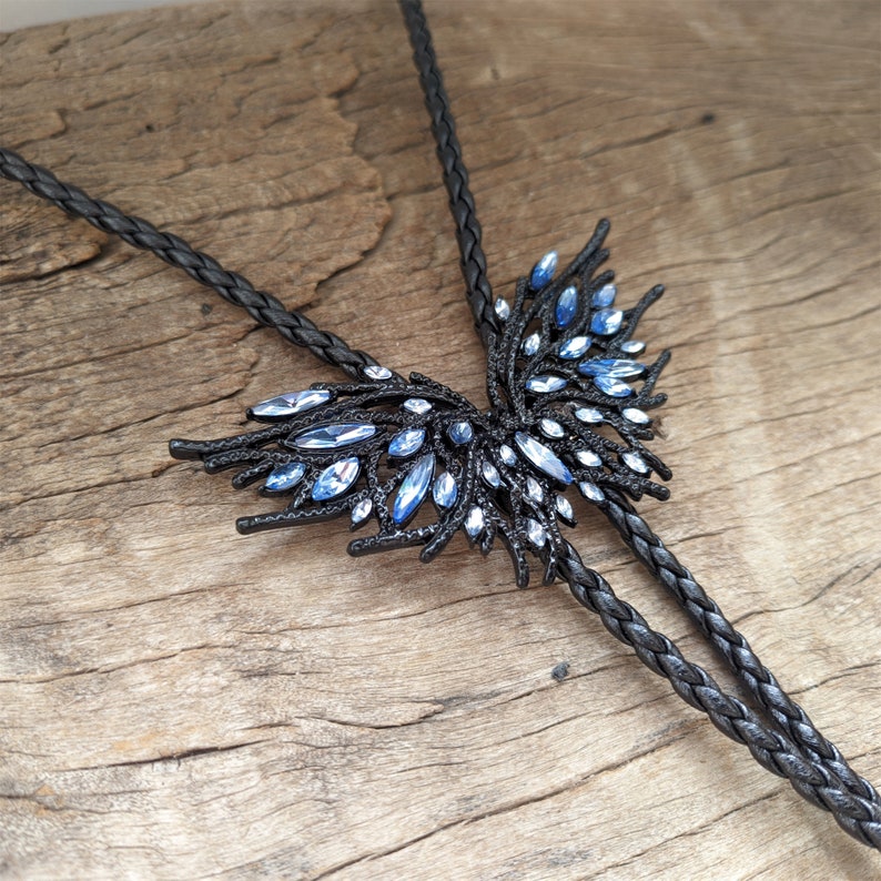 Sapphire Black Butterfly Bolo Tie
