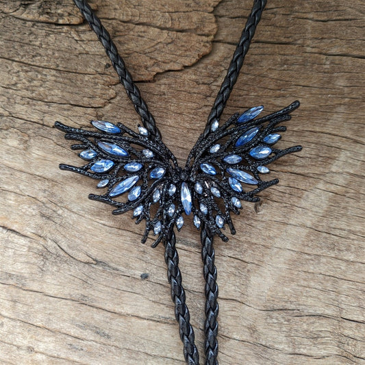 Sapphire Black Butterfly Bolo Tie
