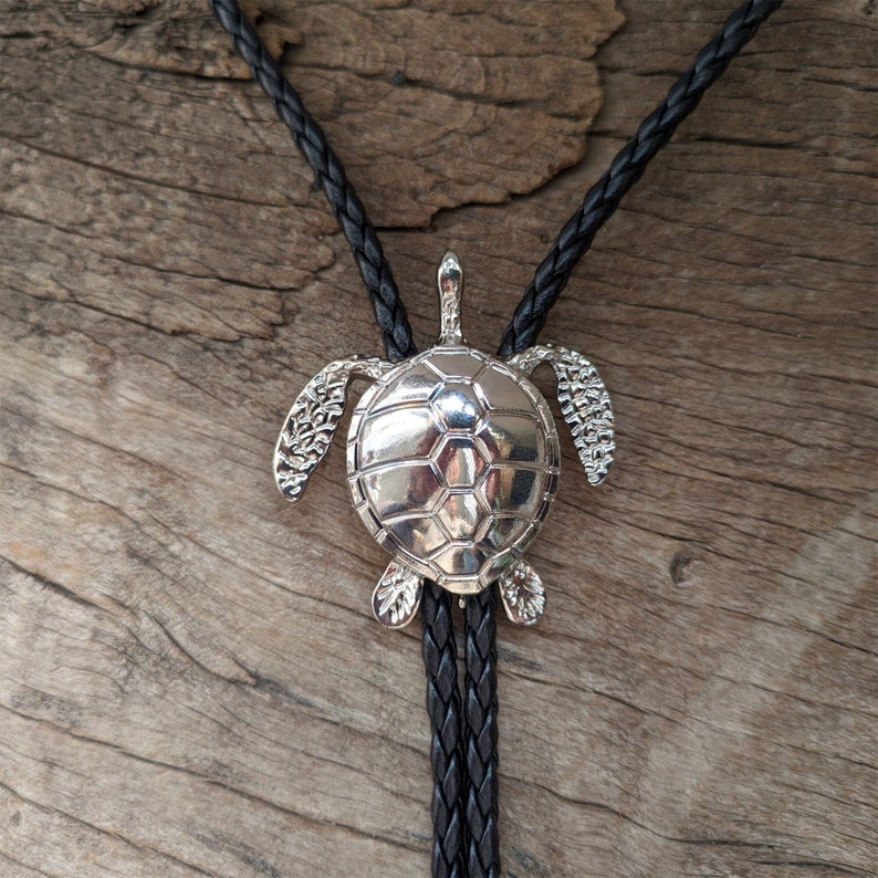 Silver Sea Turtle Bolo Tie