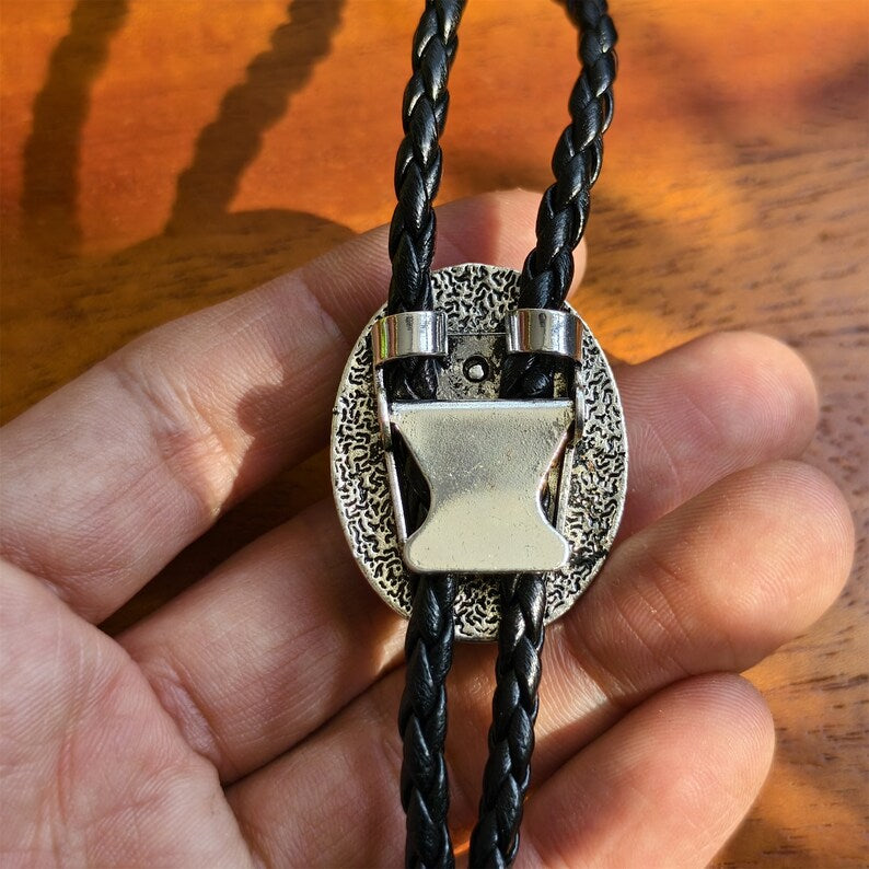 Natural Stripe Jade Bola Bolo Tie