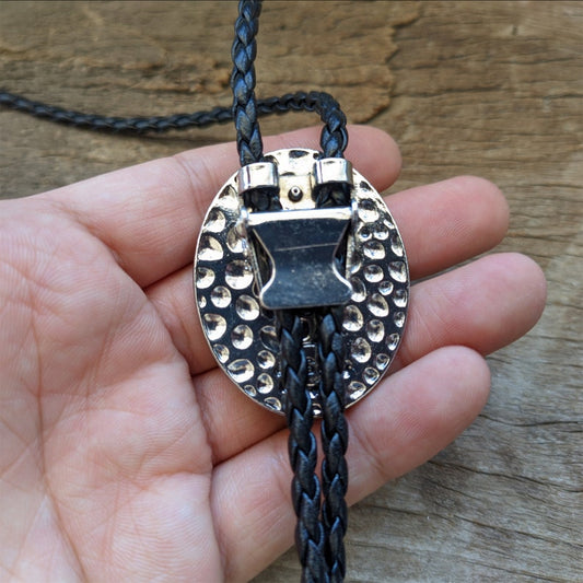 Green Jade Bolo Tie: Silver