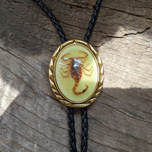Luminous Scorpion Bolo Tie: Silver
