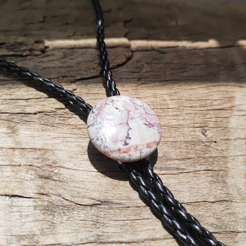 Granite Stone Bolo Tie: Silver-Plated Western Cowboy Necktie