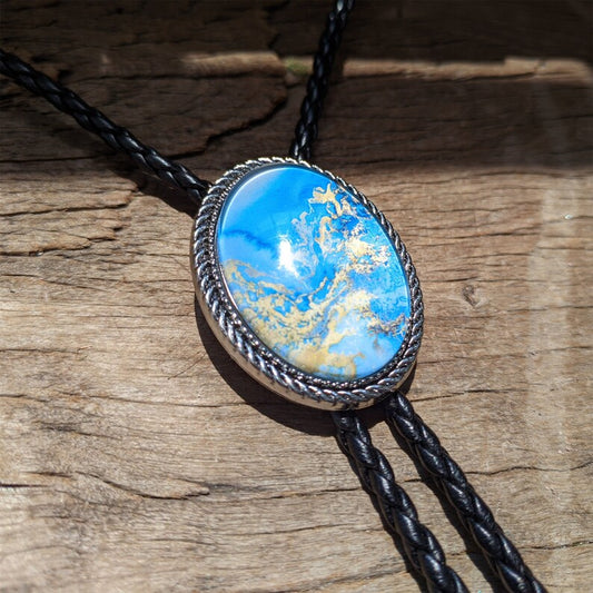 Blue Wave Bolo Tie