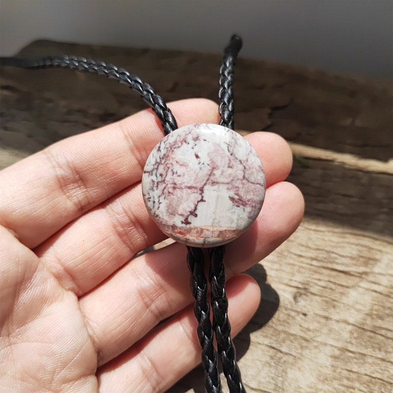 Granite Stone Bolo Tie: Silver-Plated Western Cowboy Necktie