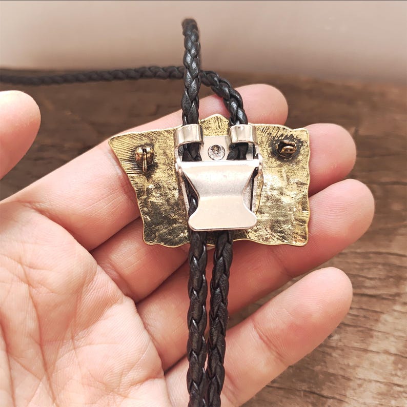 Apollo Sun God Bolo Tie: Copper Faux Leather Western