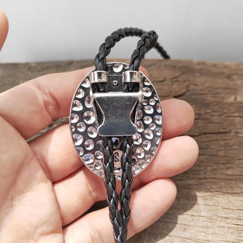Red Agate Bolo Tie: Western Cowboy PU Leather Necklace