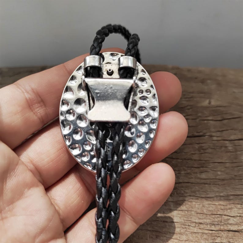 Purple Crazy Agate Bolo Tie: Western Cowboy PU Leather Necklace