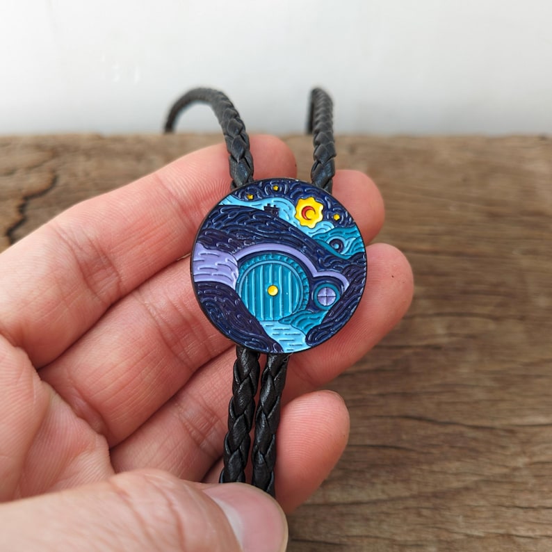 The Hobbit House at Night Bola Bolo Tie